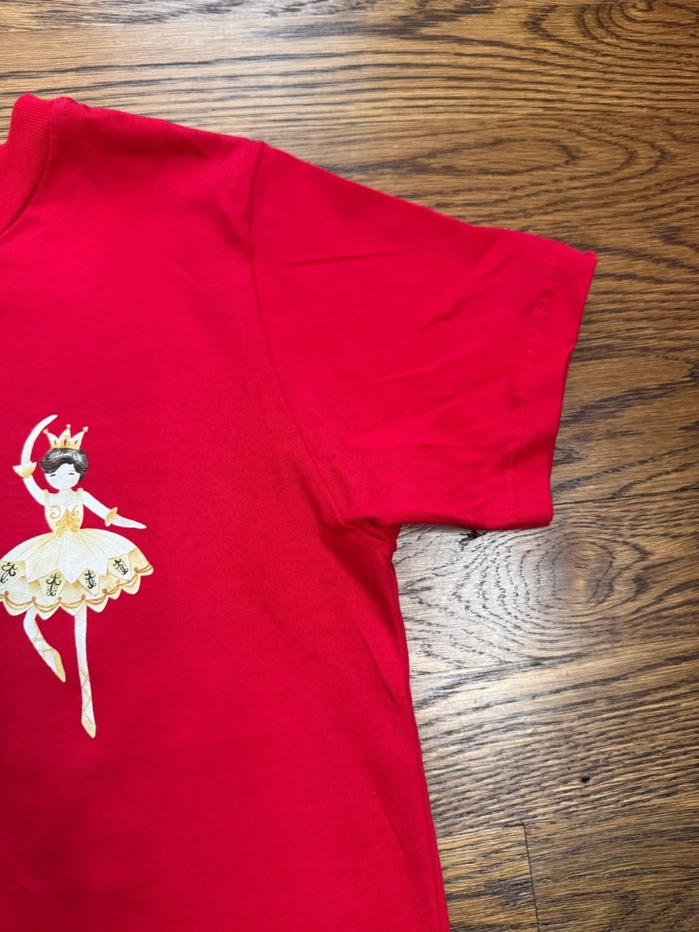 Nutcracker Girls Sugar Plum Mouse King Ballerina Christmas Graphic Tee 10-12